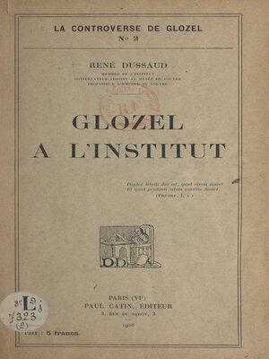 cover image of Glozel à l'Institut